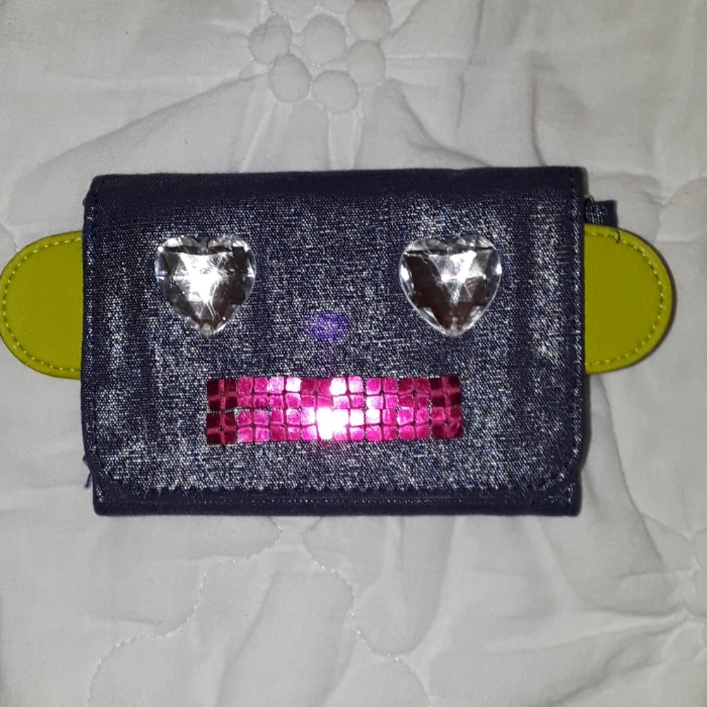 Girl's Robot Sequin Reinstone Wallet